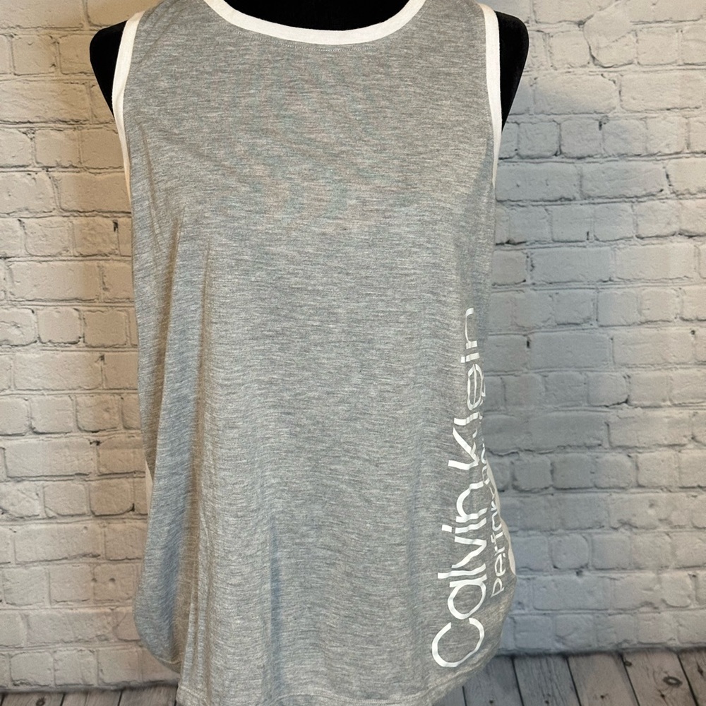 Calvin Klein Performance Grey and White Tank Top Size Large